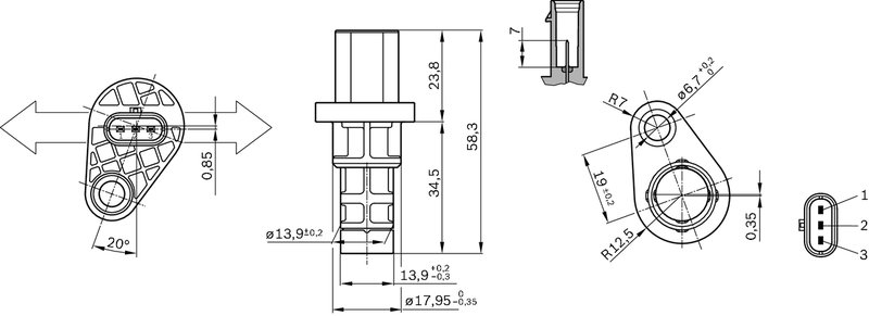 Senzor impulsuri arbore cotit BOSCH 0 261 210 318