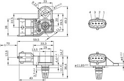 SENZOR PRESIUNE GALERIE ADMISIE BOSCH 0 261 230 245 - Compatibil cu CHEVROLET, FIAT, LANCIA, PROTON, TATA, ZAMYAD