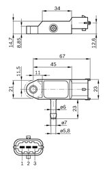 Senzor presiune supraalimentare BOSCH 0 281 002 593