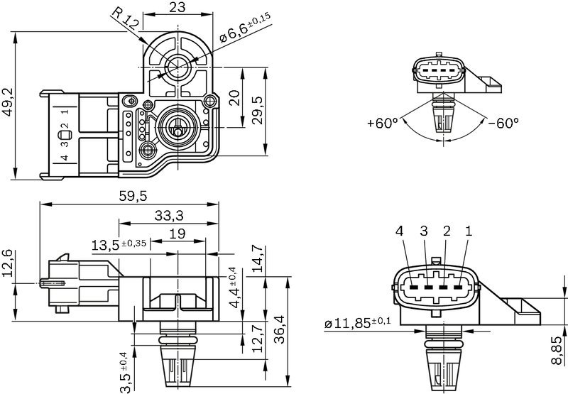 Senzor presiune supraalimentare BOSCH 0 281 006 076