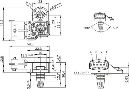 Senzor presiune supraalimentare BOSCH 0 281 006 076