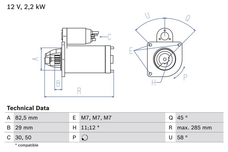 Electromotor BOSCH 0 986 010 600