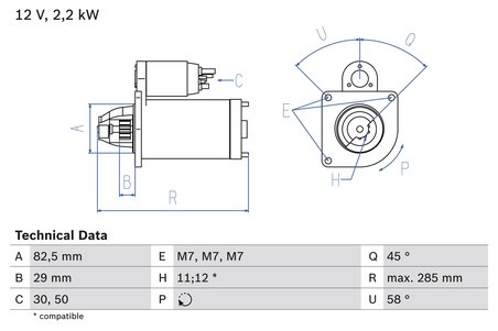 Electromotor BOSCH 0 986 010 600