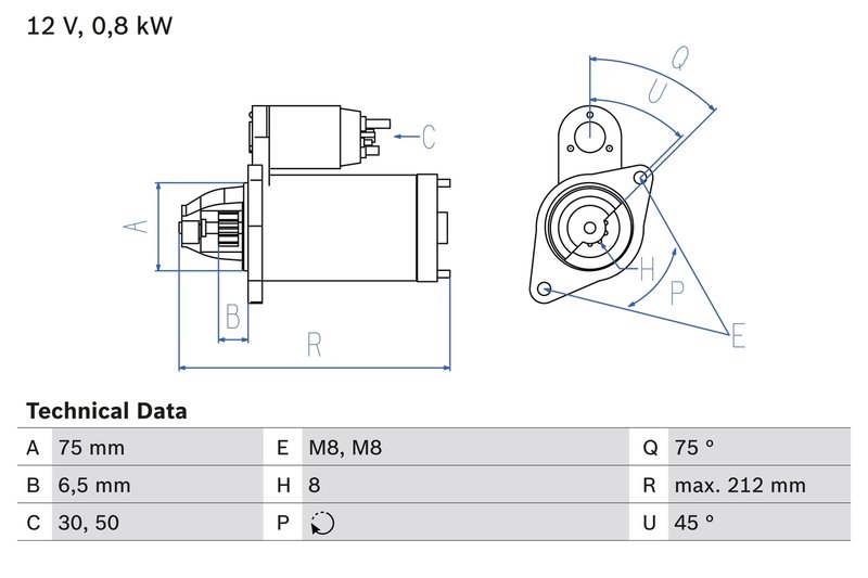 ELECTROMOTOR BOSCH 0 986 014 371 - Compatibil cu HOLDEN, MARUTI, SUZUKI