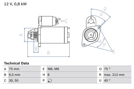 ELECTROMOTOR BOSCH 0 986 014 371 - Compatibil cu HOLDEN, MARUTI, SUZUKI
