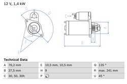 Electromotor BOSCH 0 986 015 050