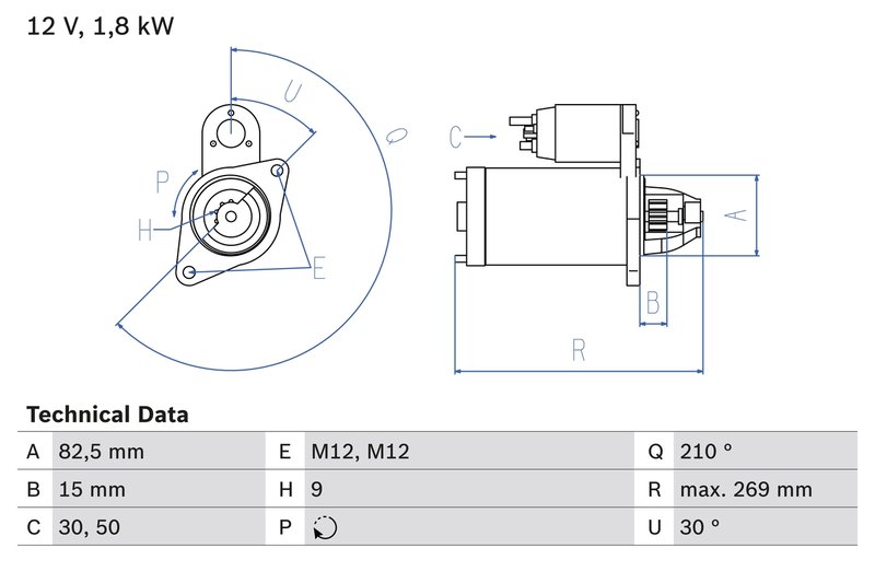 Electromotor BOSCH 0 986 016 240
