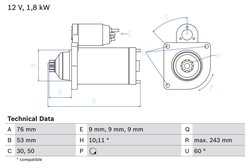 Electromotor BOSCH 0 986 016 990