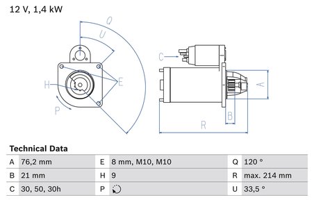ELECTROMOTOR BOSCH 0 986 017 110 - Compatibil cu BMW, BMW (BRILLIANCE)