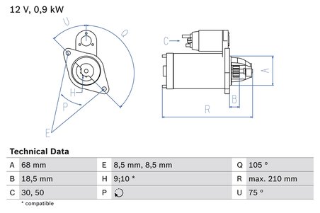 Electromotor BOSCH 0 986 017 120