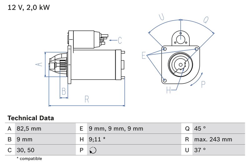 Electromotor BOSCH 0 986 017 790