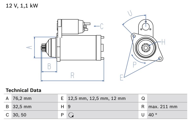 Electromotor BOSCH 0 986 017 830