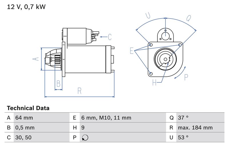 ELECTROMOTOR BOSCH 0 986 017 840 - Piesa auto compatibila cu mai multe marci