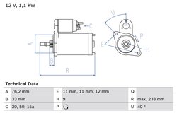 Electromotor BOSCH 0 986 018 200