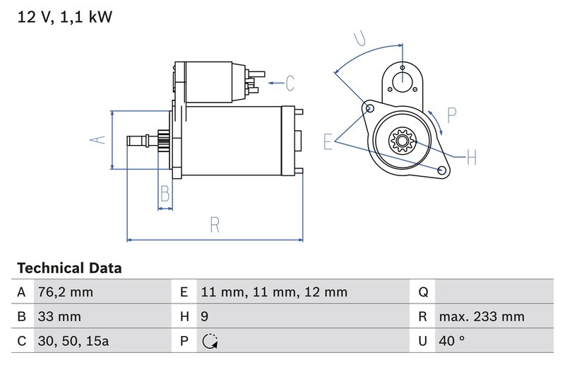 ELECTROMOTOR BOSCH 0 986 018 200 - Compatibil cu VW