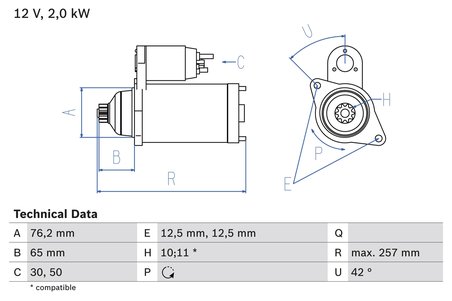 ELECTROMOTOR BOSCH 0 986 018 390 - Compatibil cu AUDI, FORD, SEAT, SKODA, VW