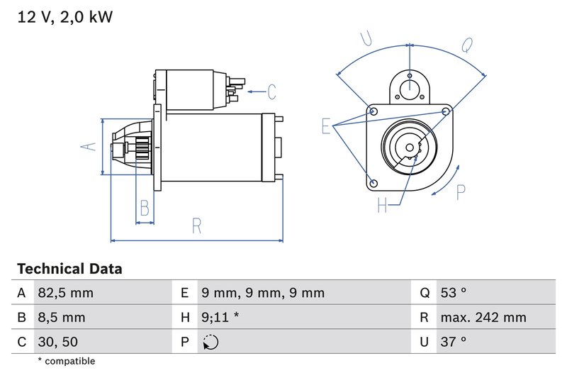 ELECTROMOTOR BOSCH 0 986 018 450 - Compatibil cu FIAT