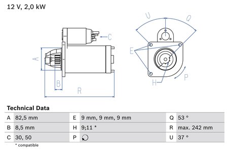 ELECTROMOTOR BOSCH 0 986 018 450 - Compatibil cu FIAT