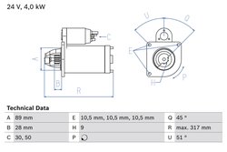 ELECTROMOTOR BOSCH 0 986 021 000 - Compatibil cu IVECO