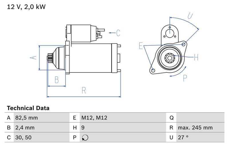 ELECTROMOTOR BOSCH 0 986 021 220 - Compatibil cu AUDI, SEAT, SKODA
