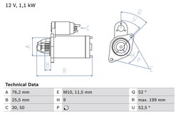 Electromotor BOSCH 0 986 021 500