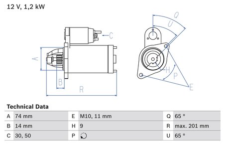 ELECTROMOTOR BOSCH 0 986 021 530 - Compatibil cu TOYOTA