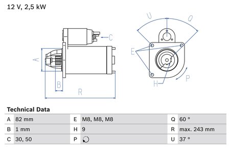 Electromotor BOSCH 0 986 021 640