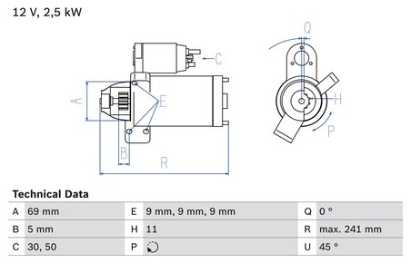 ELECTROMOTOR BOSCH 0 986 022 020 - Compatibil cu BMW