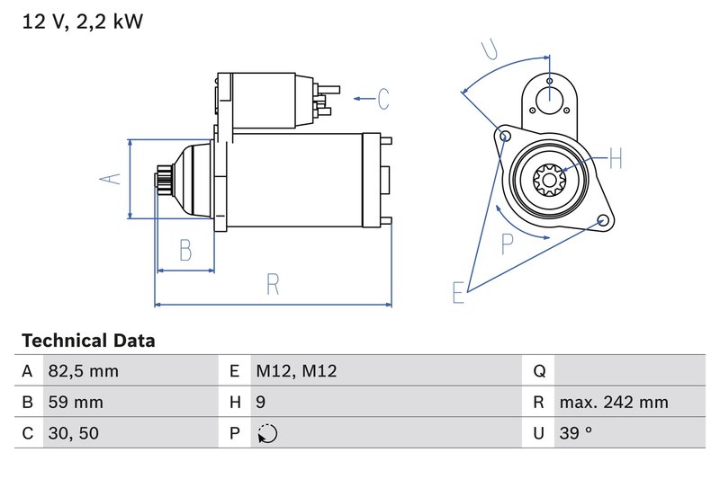 ELECTROMOTOR BOSCH 0 986 022 460 - Compatibil cu VW