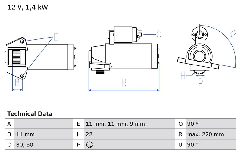 Electromotor BOSCH 0 986 022 561