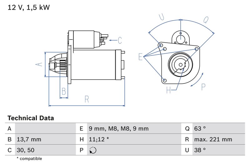 Electromotor BOSCH 0 986 022 790