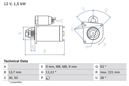 Electromotor BOSCH 0 986 022 790