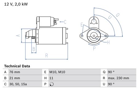 ELECTROMOTOR BOSCH 0 986 022 880 - Compatibil cu BMW