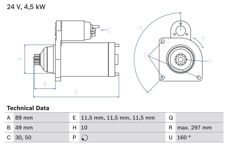 ELECTROMOTOR BOSCH 0 986 022 940 - Compatibil cu IVECO