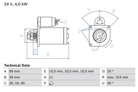 ELECTROMOTOR BOSCH 0 986 023 200 - Compatibil cu MAN, TEMSA