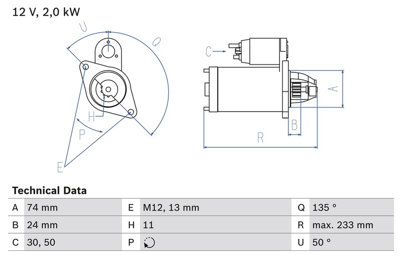 Electromotor BOSCH 0 986 023 240