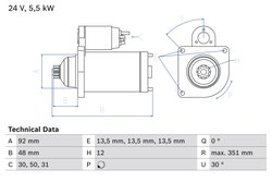ELECTROMOTOR BOSCH 0 986 023 270 - Compatibil cu ASTRA, IVECO