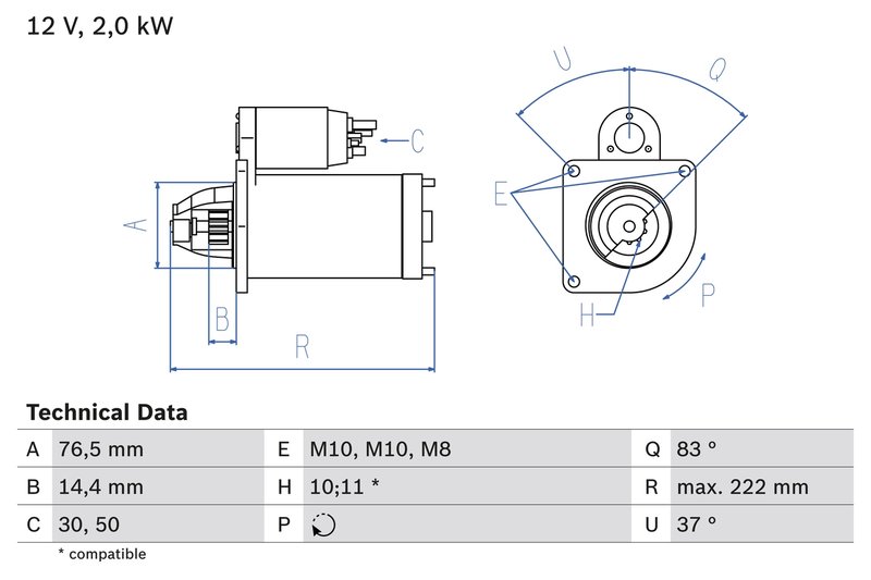 Electromotor BOSCH 0 986 023 530