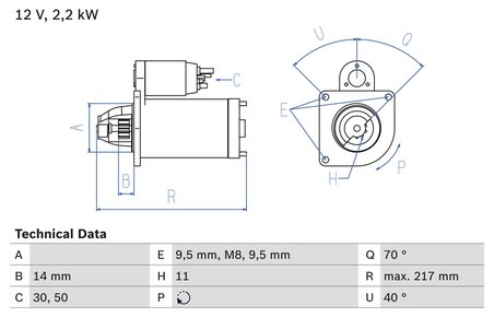 ELECTROMOTOR BOSCH 0 986 023 580 - Compatibil cu CITROEN, DS, MINI, OPEL, PEUGEOT, SUZUKI, VAUXHALL