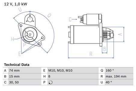 ELECTROMOTOR BOSCH 0 986 023 920 - Compatibil cu MAZDA