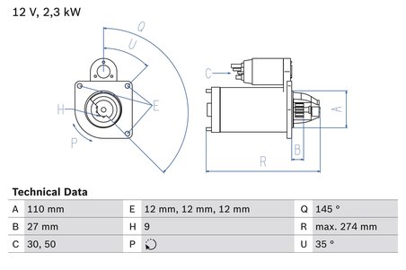 ELECTROMOTOR BOSCH 0 986 023 860 - Compatibil cu VW