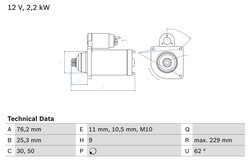 Electromotor BOSCH 0 986 024 050