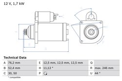 Electromotor BOSCH 0 986 024 100