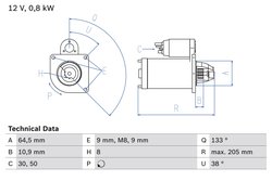 ELECTROMOTOR BOSCH 0 986 024 210 - Compatibil cu FIAT, LANCIA