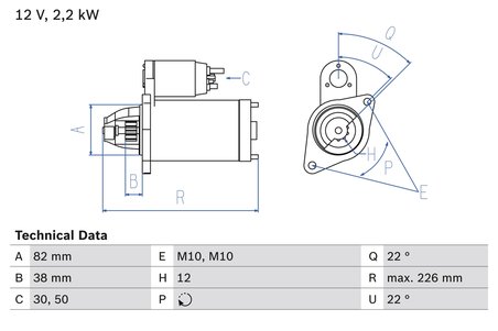 ELECTROMOTOR BOSCH 0 986 024 380 - Compatibil cu CHRYSLER, JEEP