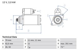 Electromotor BOSCH 0 986 025 350