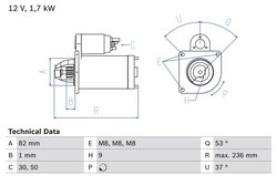 ELECTROMOTOR BOSCH 0 986 025 380 - Compatibil cu FIAT