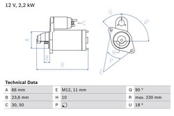 ELECTROMOTOR BOSCH 0 986 025 400 - Compatibil cu AUDI, PORSCHE
