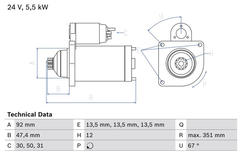ELECTROMOTOR BOSCH 0 986 025 450 - Compatibil cu VOLVO