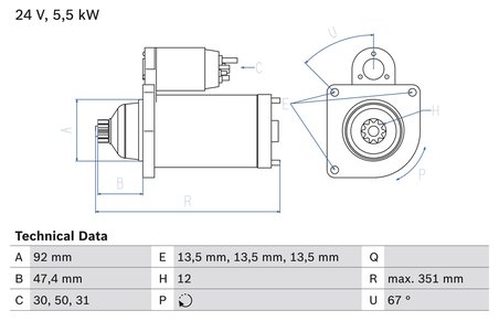 ELECTROMOTOR BOSCH 0 986 025 450 - Compatibil cu VOLVO